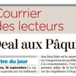 courrier du lecteur Tribune de Genève 18.9.24