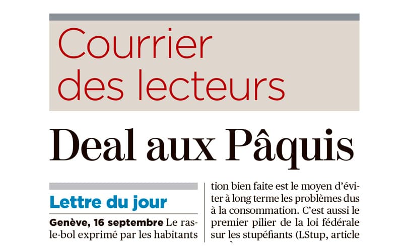 Les dealers aux Pâquis et nos enfants